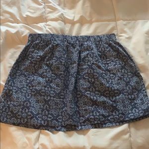 J Crew Blue Patterned Skirt